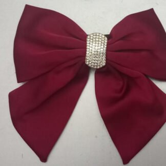 Barrette noeud rouge, avec strass