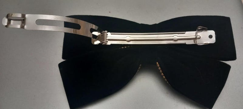 Barrette strass noir, verso - 2
